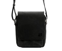 Středně velká černá kožená crossbody taška Nordee no. 1402 černá, kůže