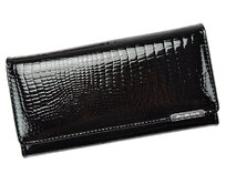 Černá kožená lesklá peněženka Jennifer Jones 5289-2 černá, kůže