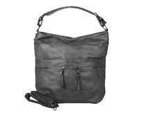 Velká tmavěšedá kabelka do ruky, na rameno i crossbody ROMINA &amp; CO D177-1 NEW tmavěšedá, syntetická kůže
