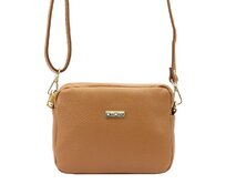 Malá hnědá kožená crossbody kabelka MiaMore no. 59 hnědá, kůže