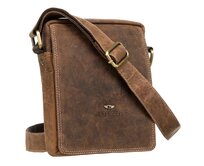 Střední hnědá kožená crossbody taška Peterson 250586 hnědá, kůže