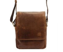 Střední hnědá kožená crossbody taška Nordee no. 03GM03 hnědá, kůže