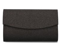 Černé třpytivé pevné psaníčko 6514 černá, syntetická kůže