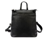 Černý kožený batoh/crossbody Luka no. 32V2, obsah cca. 7 l, na formát A4 černá, kůže