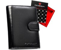 Pevná černá kožená peněženka Peterson no. N4L-NGV černá, kůže