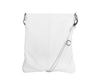 Střední/velká bílá kožená crossbody kabelka Vera Pelle no. 5509 NEW bílá, kůže