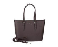 Tmavěhnědá (čokoládová) velká elegantní pevná kabelka na rameno FLORA&amp;CO F9126 tmavěhnědá, syntetická kůže