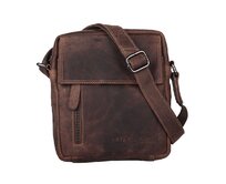 Malá hnědá (khaki) kožená crossbody taška GreenWood no. 116209 hnědá, kůže
