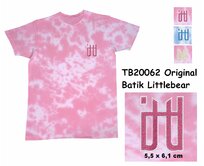 Originální ručně batikované tričko Batik tee Littlebear Pink - pink, S