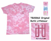 Originální ručně batikované tričko Batik tee Littlebear Pink - yellow, XS