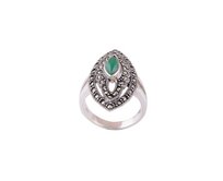 AutorskeSperky.com - Stříbrný prsten se zeleným onyxem -  S234 Stříbro