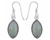 AutorskeSperky.com - Stříbrné naušnice s jadeitem - S799 Stříbro