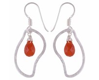 AutorskeSperky.com - Stříbrné naušnice s karneoly - S803 Stříbro