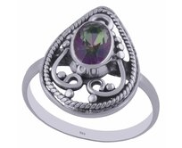 AutorskeSperky.com - Stříbrný prsten s mystickým topazem -  S838 Stříbro