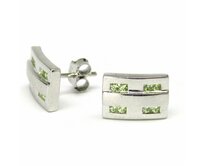 AutorskeSperky.com - Stříbrné naušnice s olivíny - S2508 Stříbro