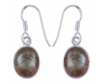 AutorskeSperky.com - Stříbrné naušnice s labradoritem -  S2535 Stříbro