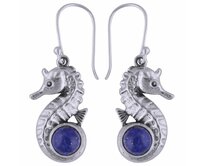 AutorskeSperky.com - Stříbrné naušnice s lapis lazuli -  S2814 Stříbro