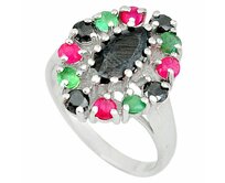 AutorskeSperky.com - Stříbrný prsten s drahokamy - S2883 Stříbro