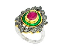 AutorskeSperky.com - Stříbrný prsten s rubínem a diamanty 0.50 kt - S3031 Stříbro