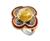 AutorskeSperky.com - Stříbrný prsten s turmalínem a diamanty 0.20 kt - S3033 Stříbro