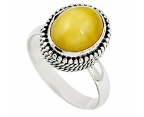 AutorskeSperky.com - Stříbrný prsten s jantarem - S3038 Stříbro