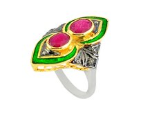 AutorskeSperky.com - Stříbrný prsten s rubínem a diamanty 0.20 kt - S3094 Stříbro