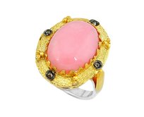 AutorskeSperky.com - Stříbrný prsten s opálem a diamanty 0.80 kt - S3106 Stříbro