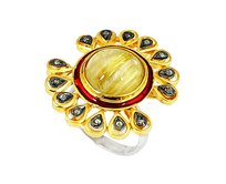 AutorskeSperky.com - Stříbrný prsten s turmalínem a diamanty 0.35 kt - S3109 Stříbro