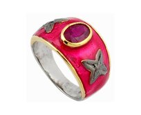 AutorskeSperky.com - Stříbrný prsten s rubínem a diamanty 0.04 kt - S3114 Stříbro