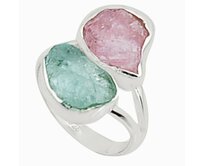 AutorskeSperky.com - Stříbrný prsten s akvamarínem a morganitem - S3866 Stříbro