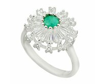 AutorskeSperky.com - Stříbrný prsten se smaragdem -  S4031 Stříbro