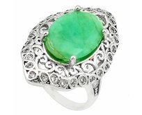 AutorskeSperky.com - Stříbrný prsten se smaragdem -  S4026 Stříbro