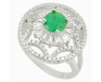 AutorskeSperky.com - Stříbrný prsten se smaragdem -  S4027 Stříbro