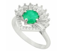 AutorskeSperky.com - Stříbrný prsten se smaragdem -  S4029 Stříbro