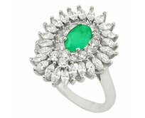 AutorskeSperky.com - Stříbrný prsten se smaragdem -  S4030 Stříbro