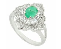 AutorskeSperky.com - Stříbrný prsten se smaragdem -  S4034 Stříbro