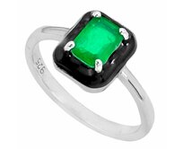 AutorskeSperky.com - Stříbrný prsten se smaragdem -  S4054 Stříbro