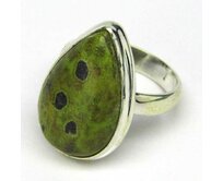 AutorskeSperky.com - Stříbrný prsten stichtit a serpentín - S4391 Stříbro