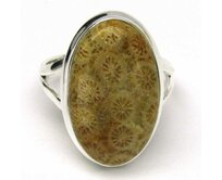 AutorskeSperky.com - Stříbrný prsten s mořským fosilním korálem -  S4718 Stříbro