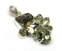 AutorskeSperky.com - Stříbrný přívěsek s pyritem - S5269 Stříbro