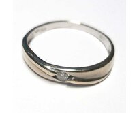 AutorskeSperky.com - 14 kt zlatý prsten s briliantem 0.08 kt - S5775 Bílé zlato