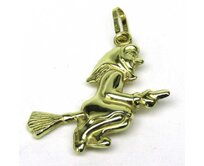 AutorskeSperky.com - 14 kt zlatý přívěsek ježibaba - S5814 Žluté zlato