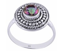AutorskeSperky.com - Stříbrný prsten s mystickým topazem -  S834 Stříbro