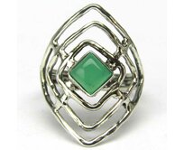AutorskeSperky.com - Stříbrný prsten s chrysoprasem - S6448 Stříbro