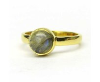 AutorskeSperky.com - Stříbrný prsten s labradoritem - S6499 Stříbro pozlacené 18 kt zlatem