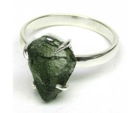 AutorskeSperky.com - Stříbrný prsten s vltavínem -  S6612 Stříbro