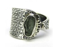 AutorskeSperky.com - Stříbrný prsten s vltavínem - S6774 Stříbro