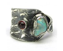 AutorskeSperky.com - Stříbrný prsten s opálem -  S6782 Stříbro