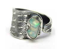 AutorskeSperky.com - Stříbrný prsten s opálem -  S7017 Stříbro
