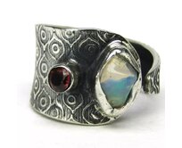 AutorskeSperky.com - Stříbrný prsten s opálem -  S7034 Stříbro